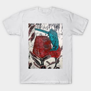 Blue Bird Woodcut T-Shirt